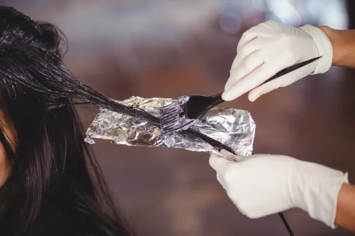 applying hair dye