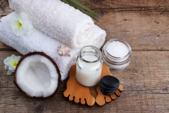 coconut foot cream concept