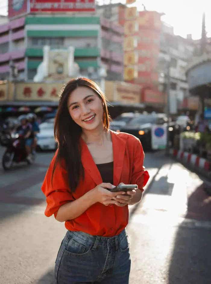 happy woman in Chiang Mai